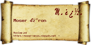 Moser Áron névjegykártya